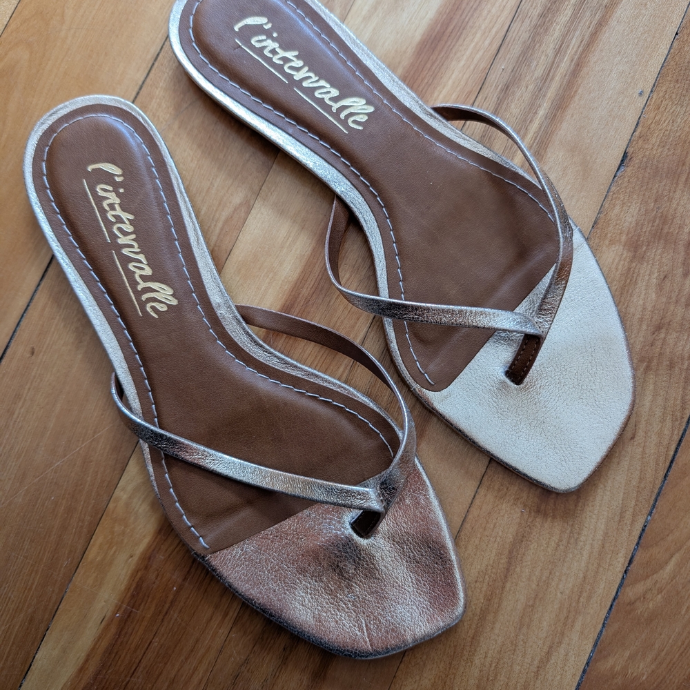 L'INTERVALLE Brown and Cream Sandals